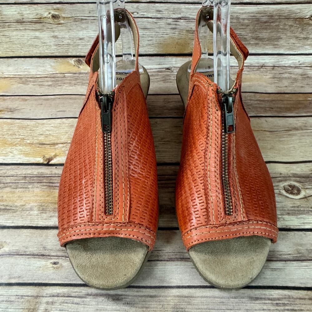 Earth Origins Womens Orange Open Toe Slingback Low Heel Leather Sandals 9.5 - Picture 3 of 14